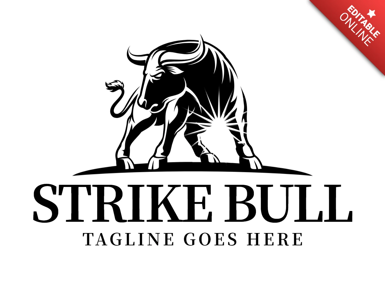 Modello di logo del toro da combattimento