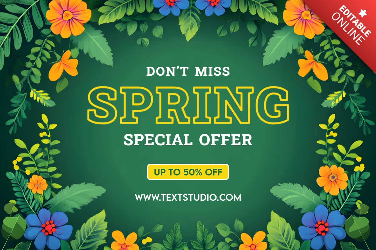 Modèle de conception de vente printanière de fleurs vibrantes pour les promotions saisonnières