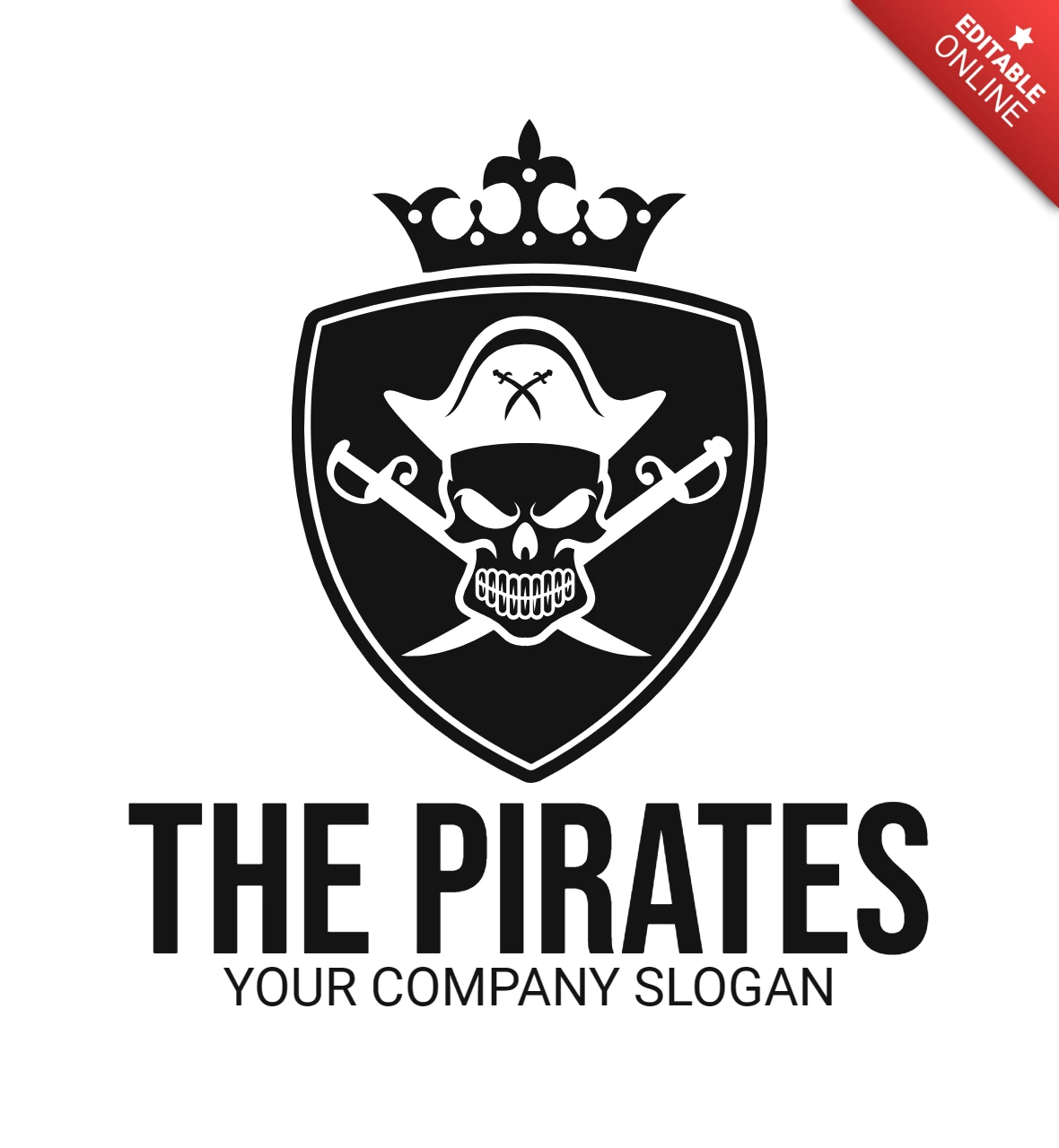 Piratenschädel Logo Design Vorlage