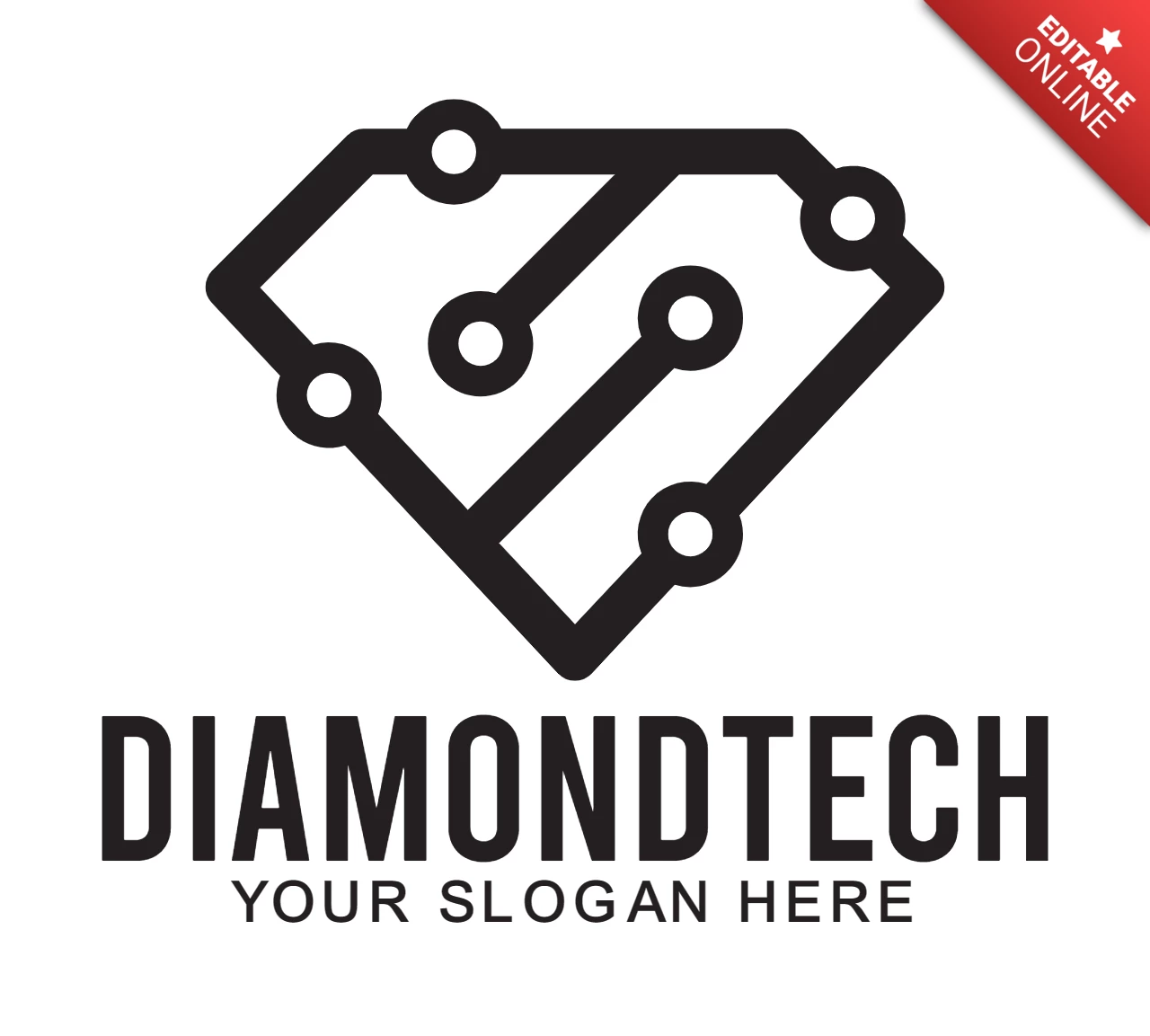 Design-Vorlage für das Diamond-Tech-Logo
