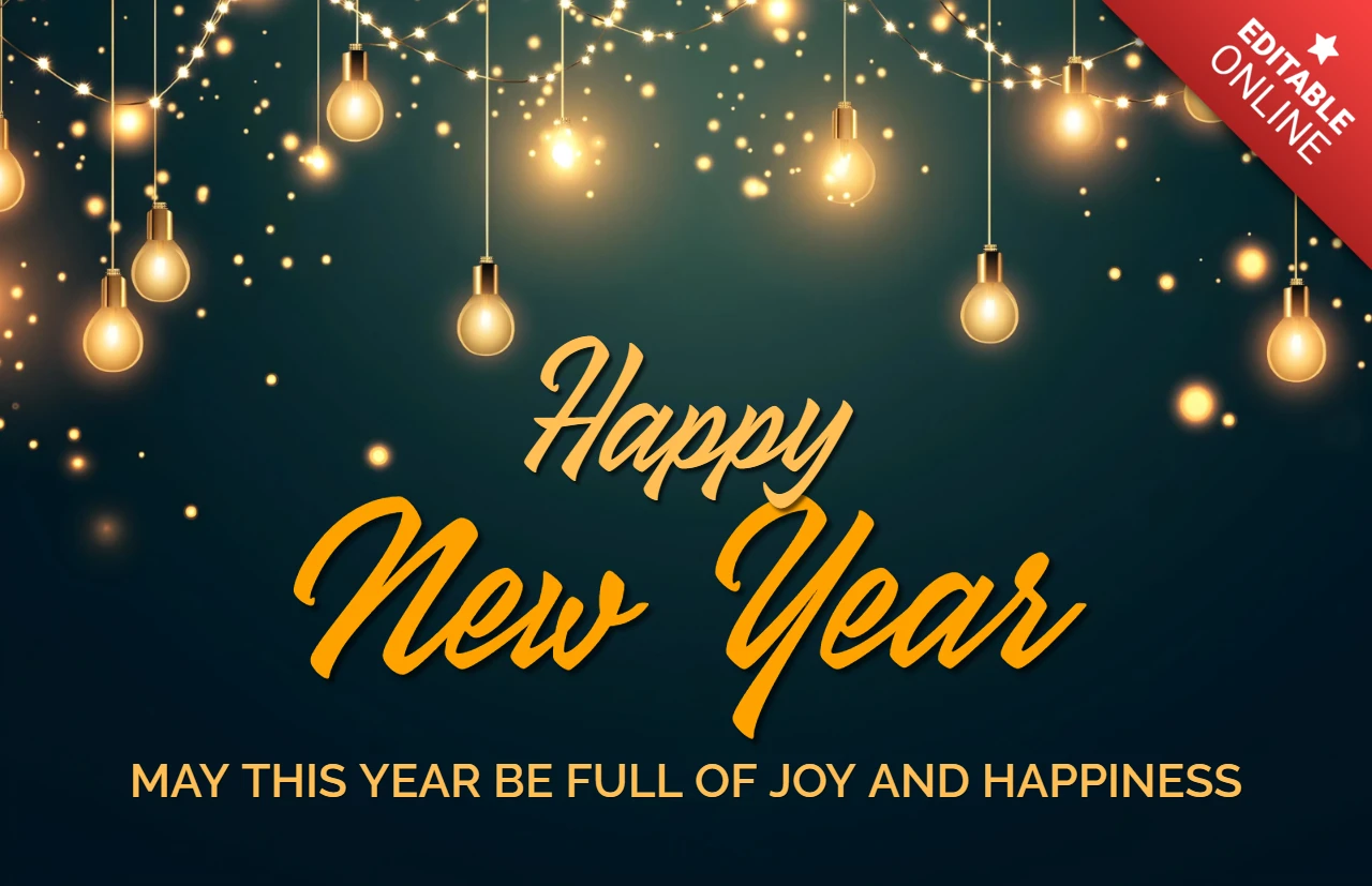 Plantilla de tarjeta de feliz año nuevo