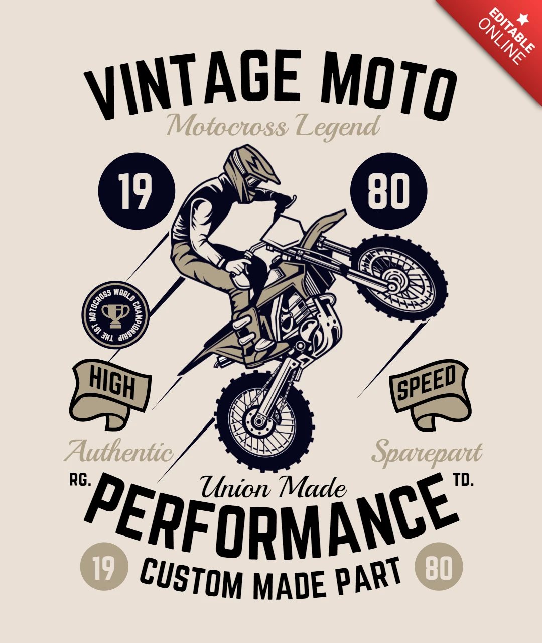 Plantilla de diseño de expositor de motocicleta de época