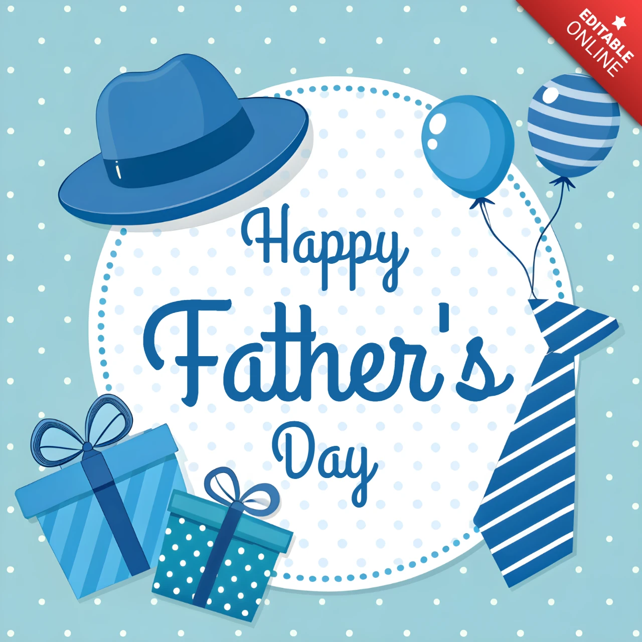 Editable Father's Day Design Template with Playful Graphics