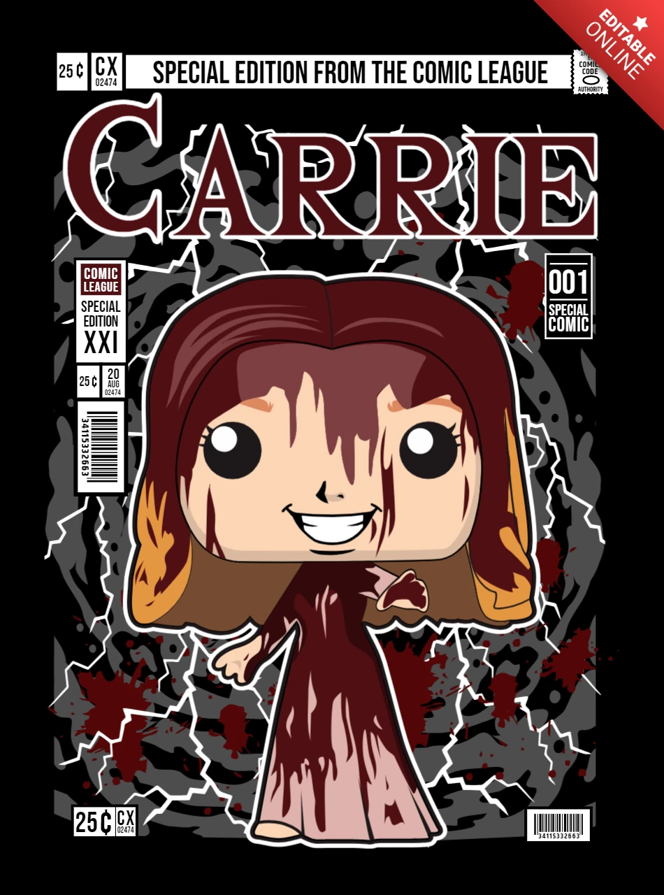Carrie Cartoon Charakter Magazin Cover Design Vorlage
