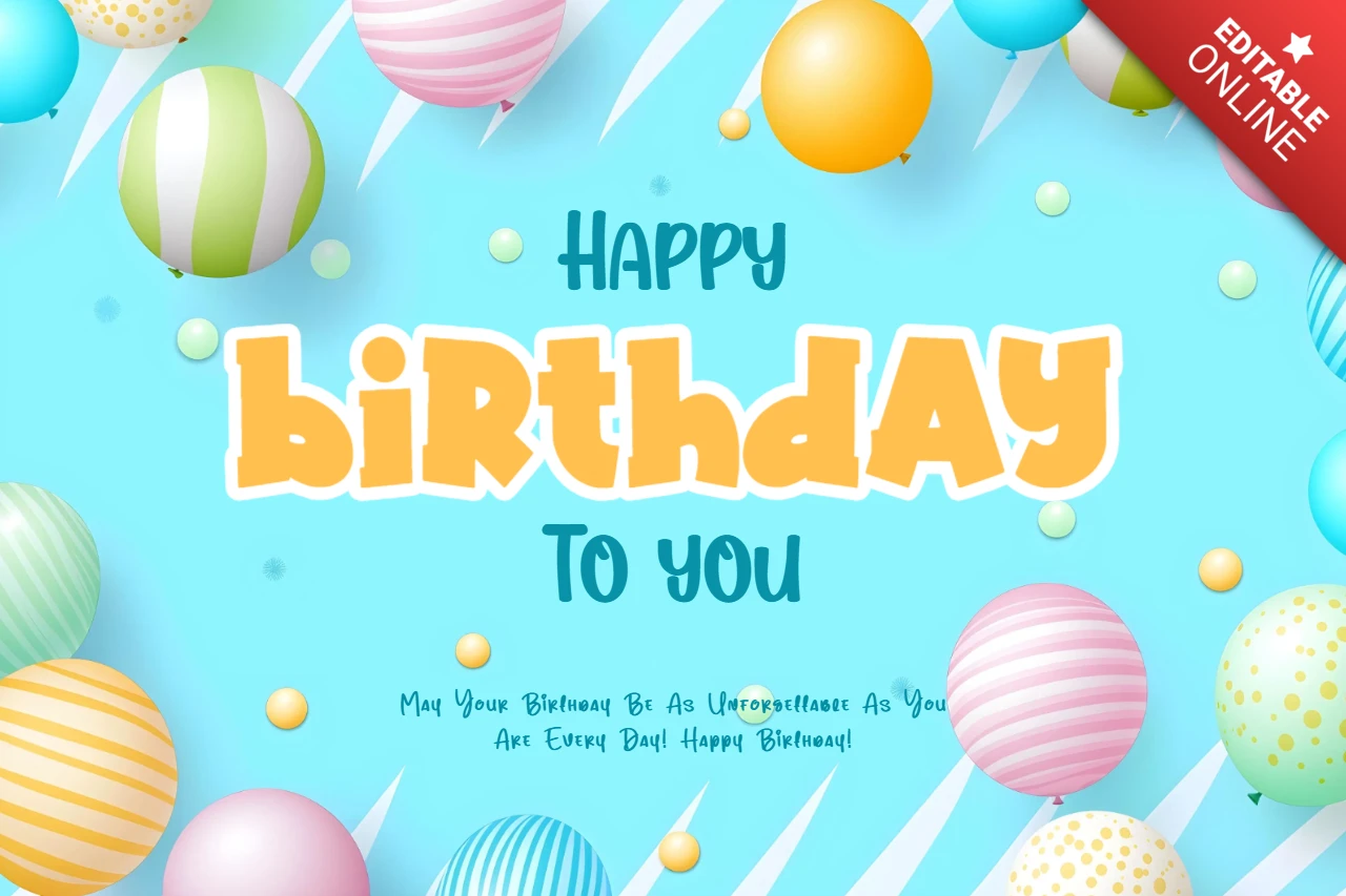 Pastel Balloons Happy Birthday Design Template
