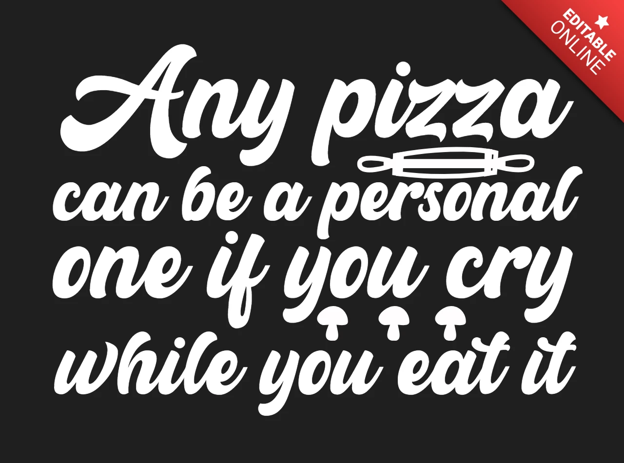 Szablon koszulki z typografią pizzy