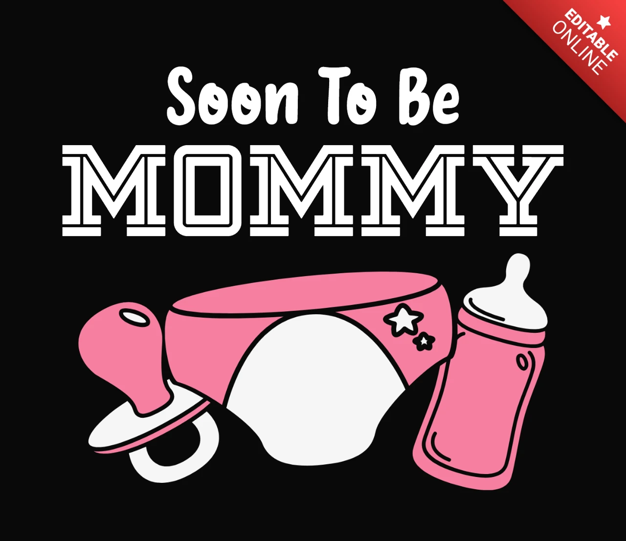 Soon To Be Mommy T-Shirt Design Template