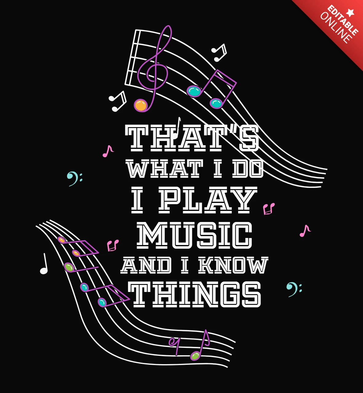 Dat is wat ik doe ik speel muziek t-shirt ontwerpsjabloon