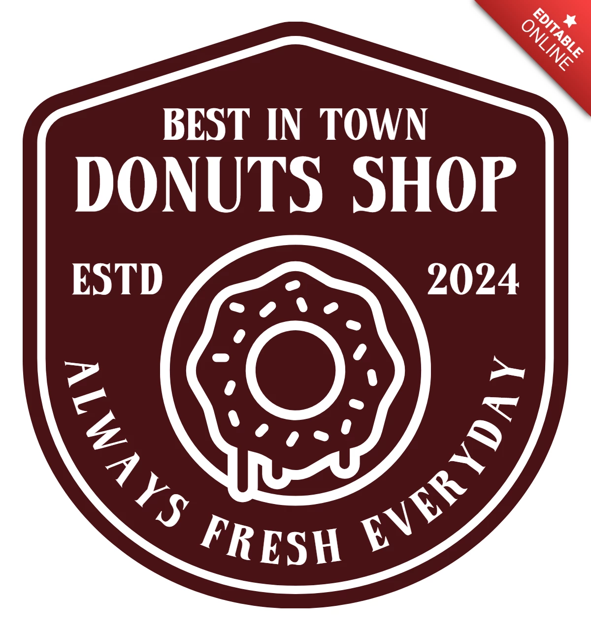 Fresh Donuts Shop Logo Design Template