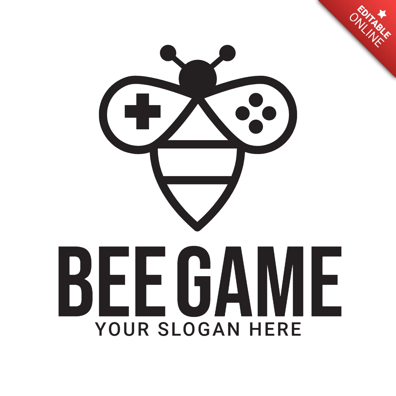 Bee Game Logo Design Template