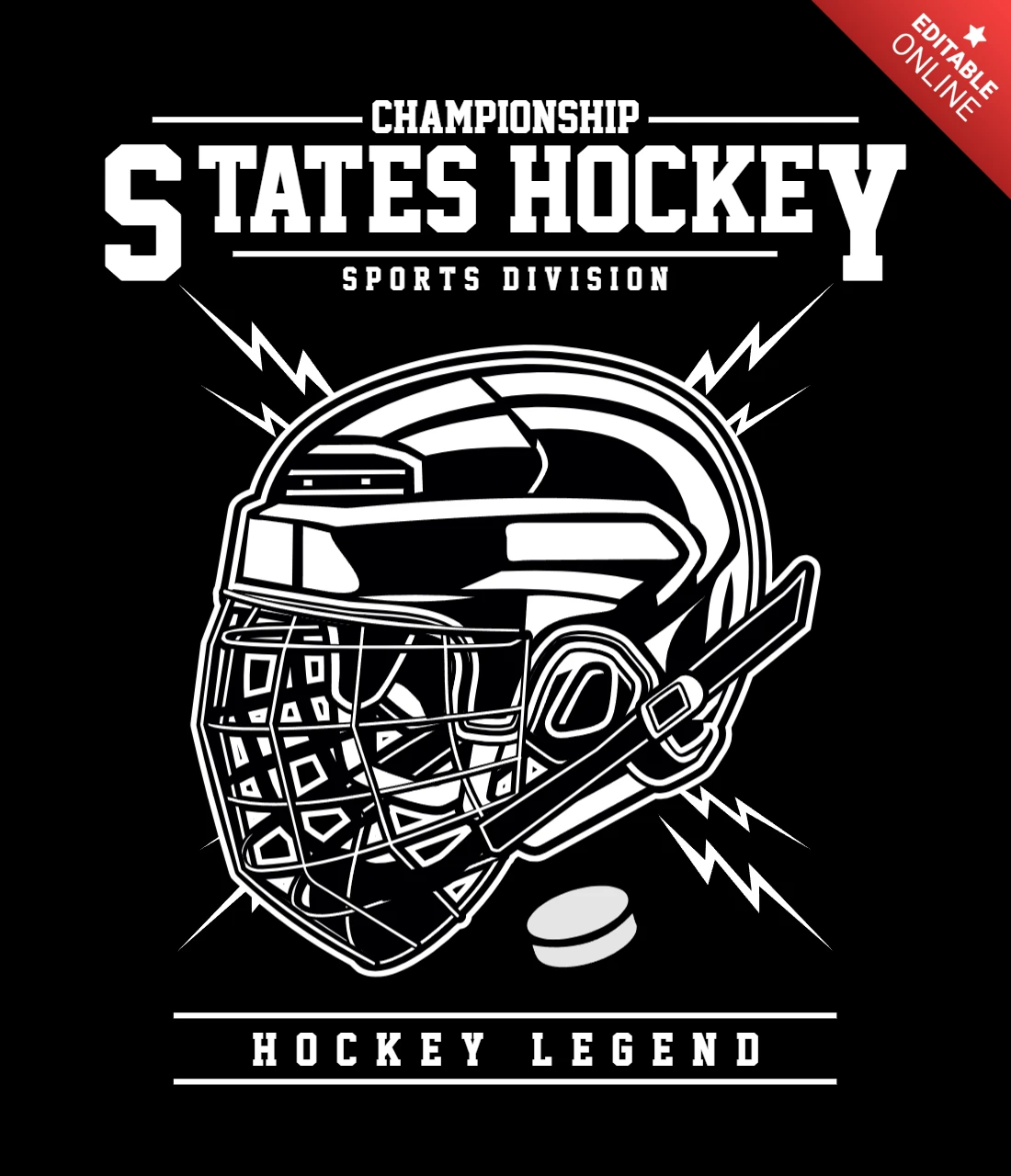 Hockey Legend T-shirt Design Template