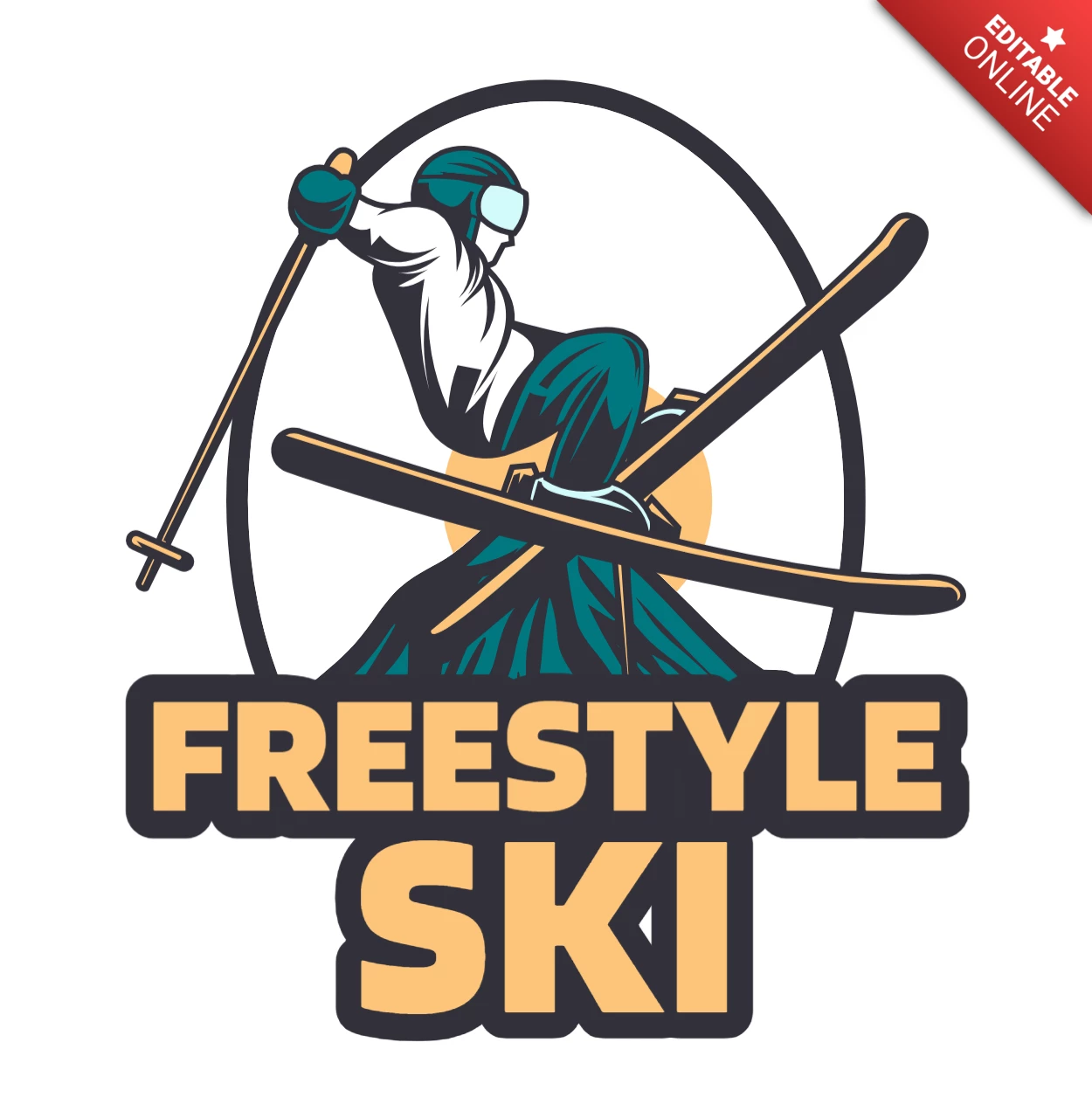 Sci uomo con modello di design t-shirt da snowboard