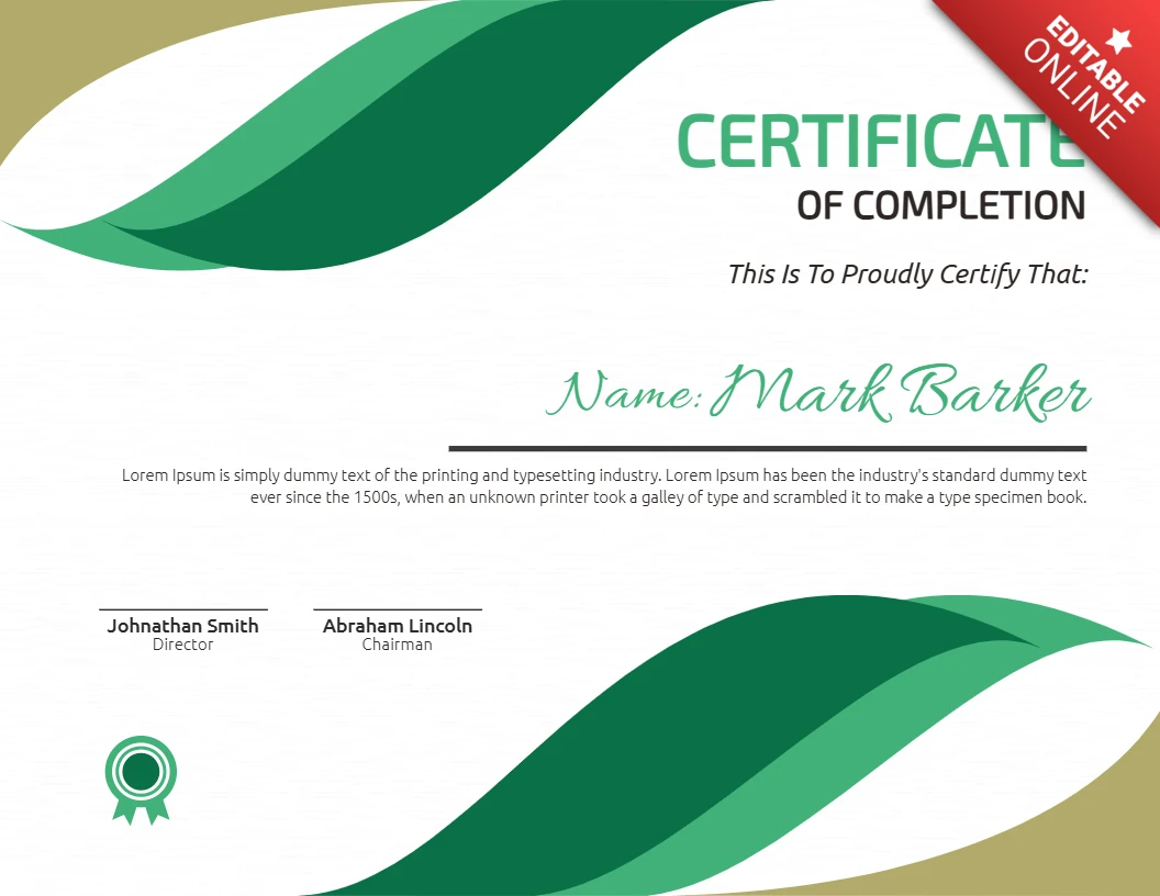 Modello professionale di certificato aziendale