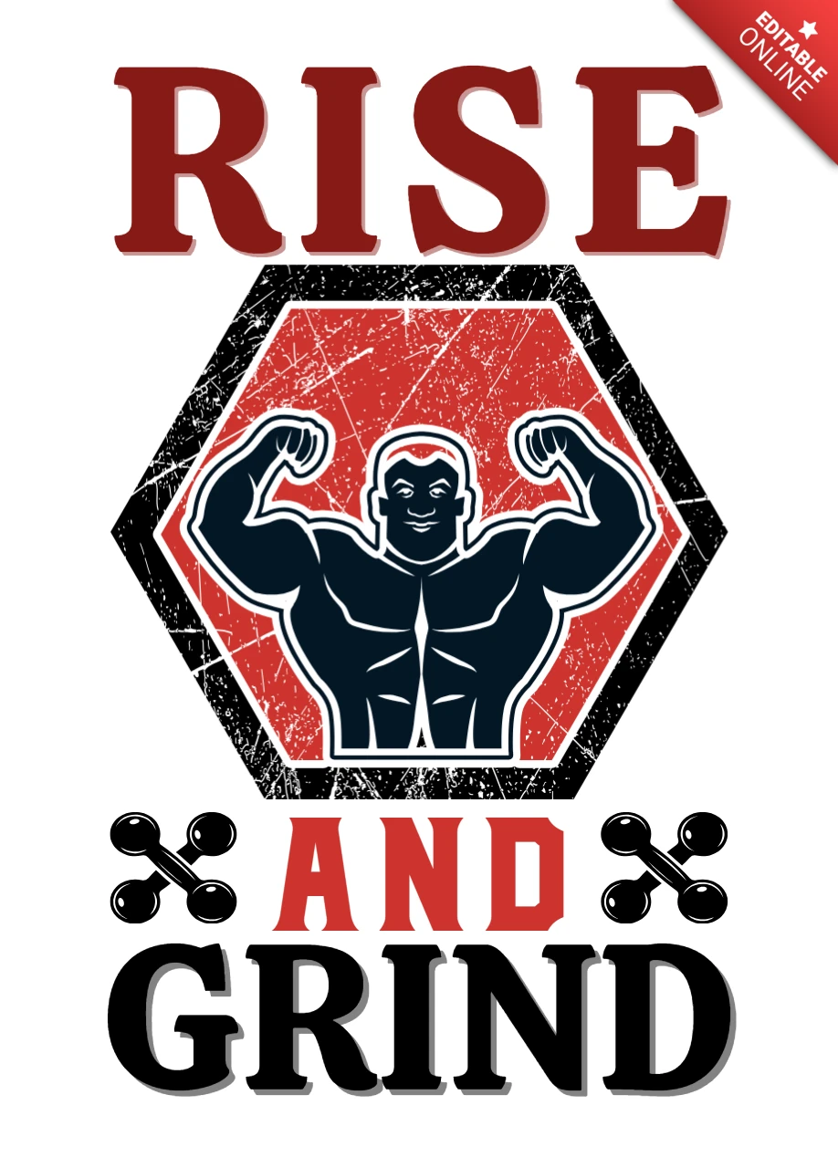 Vintage Fitness motivierende Design-Vorlage: steigen und mahlen