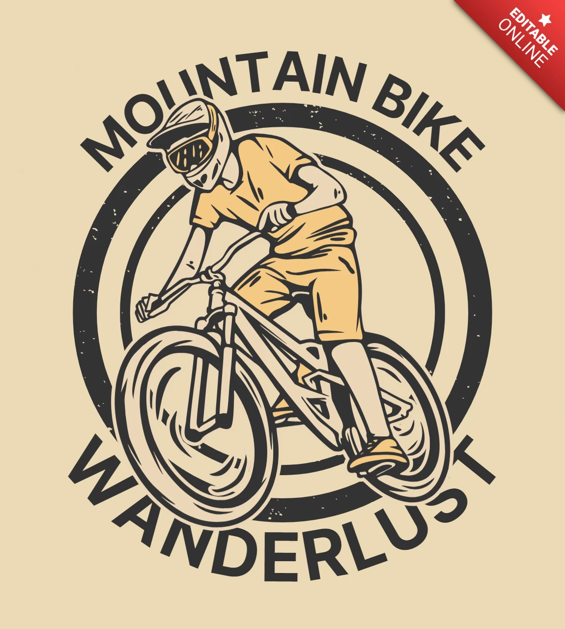 Plantilla de diseño de logotipo de campeonato de bicicleta de montaña vintage