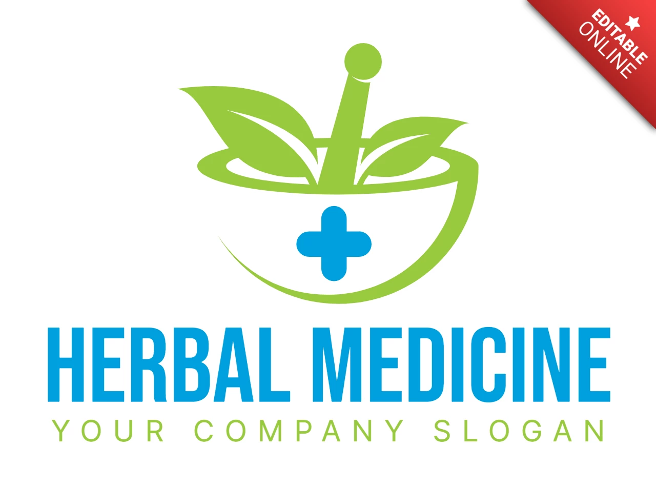 Plantilla de diseño de logotipo de hierbas medicinales