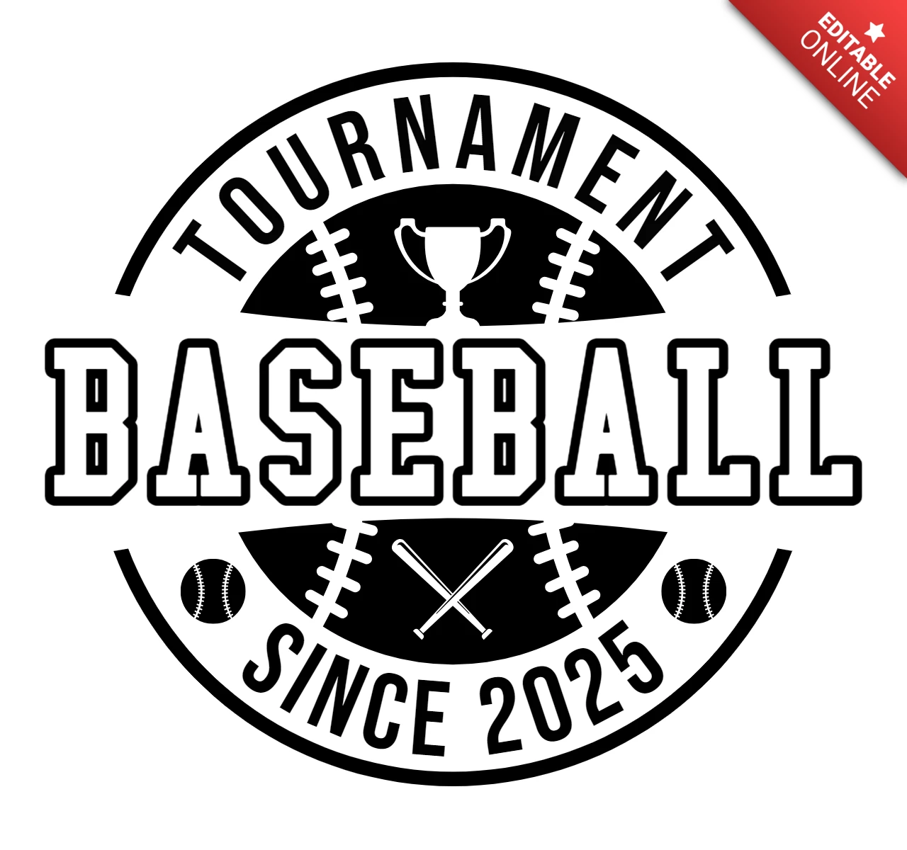 Szablon projektu logo turnieju baseballowego