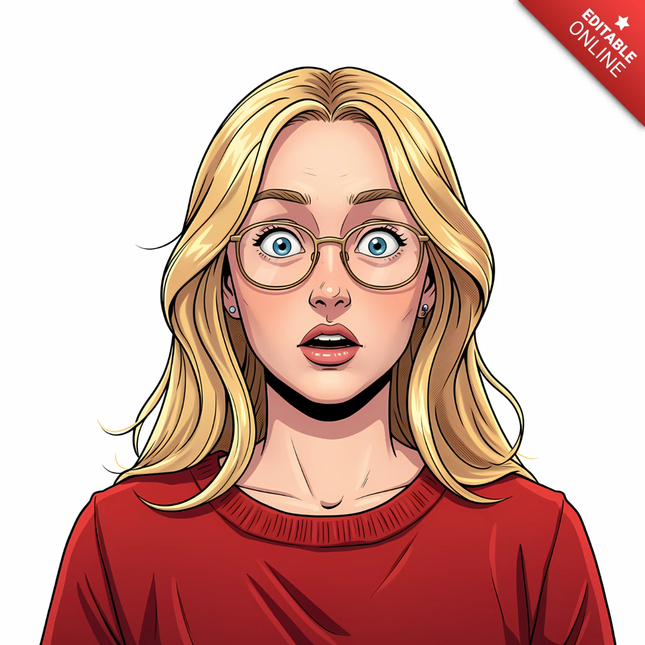 Surprised expression modèle de conception modifiable pour les projets créatifs