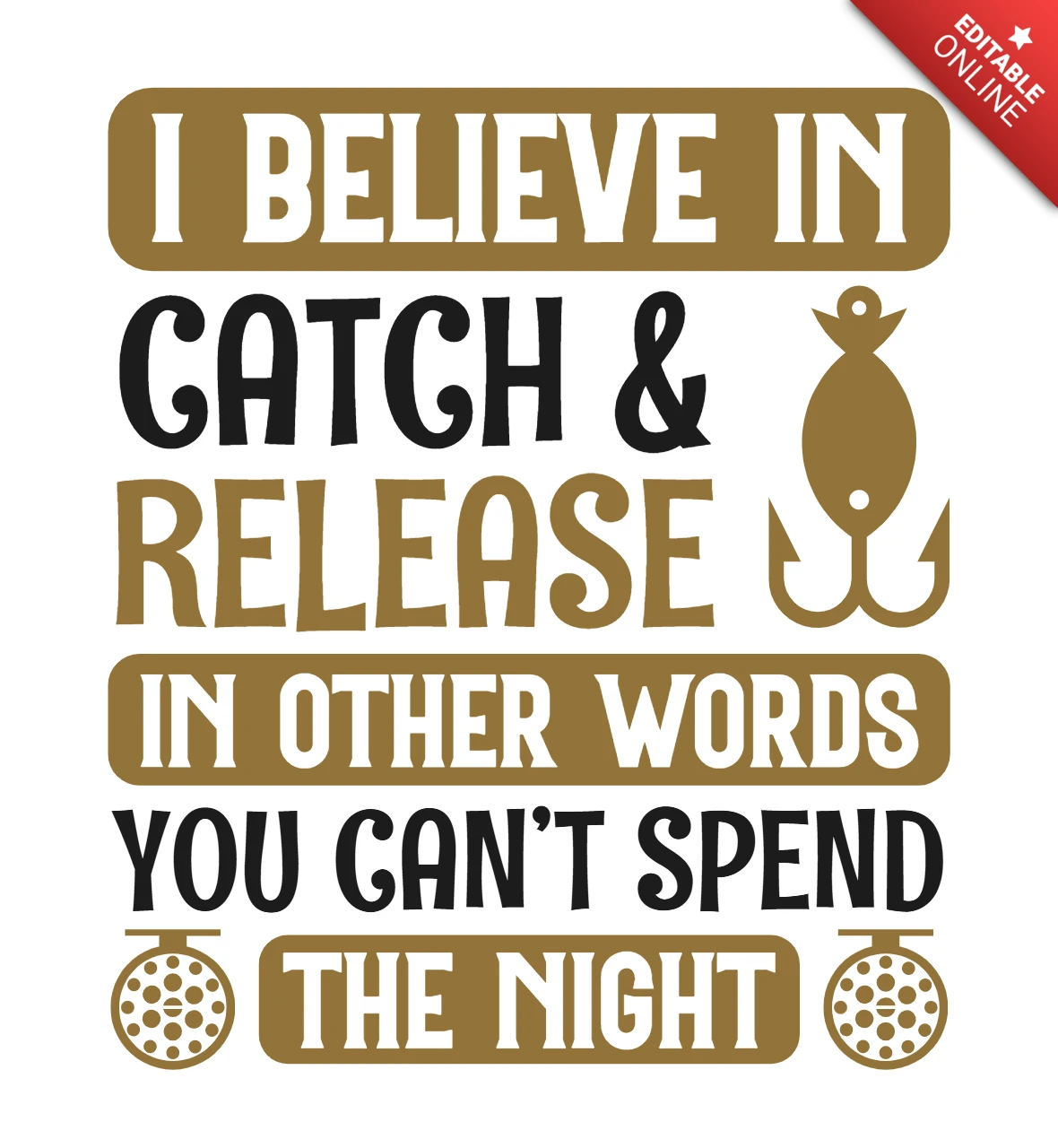 Catch & Release Fishing Quote Design Template – Fun and Playful Typography