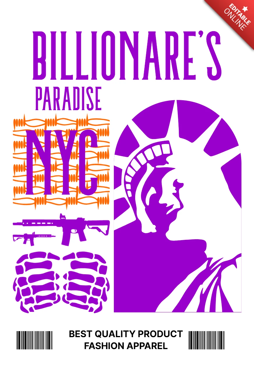 Urban Streetwear Design Template Featuring NYC Statue of Liberty and Bold Typography