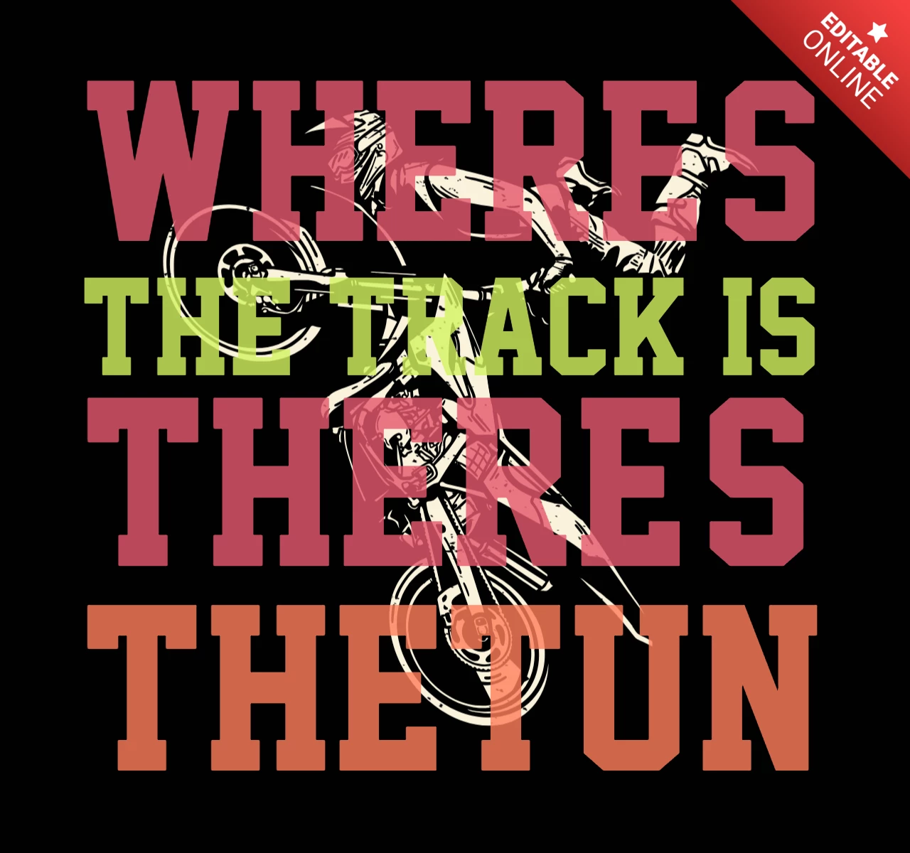Motocross Rider Doing Freestyle Vintage T-shirt Design Template