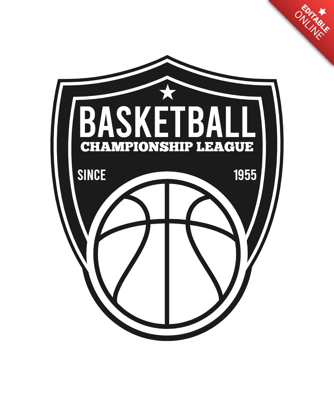 Basketball Tournament Championship Sports Logo Design Template