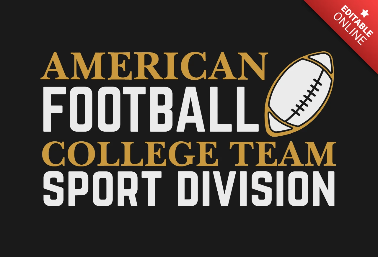 アメリカンフットボール大学チームスポーツ部門Tシャツデザインテンプレート