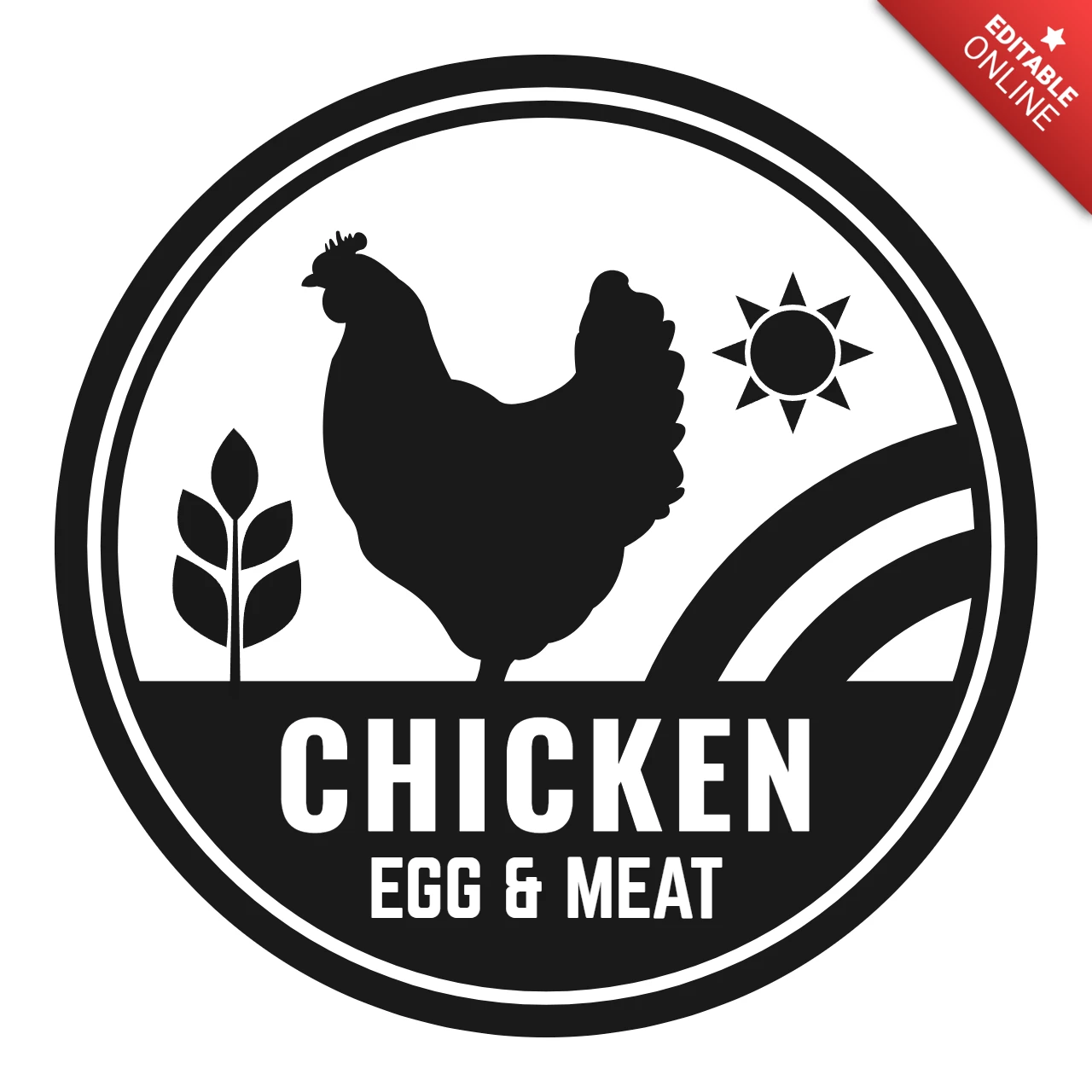 Chicken Egg And Meat Logo Design Template