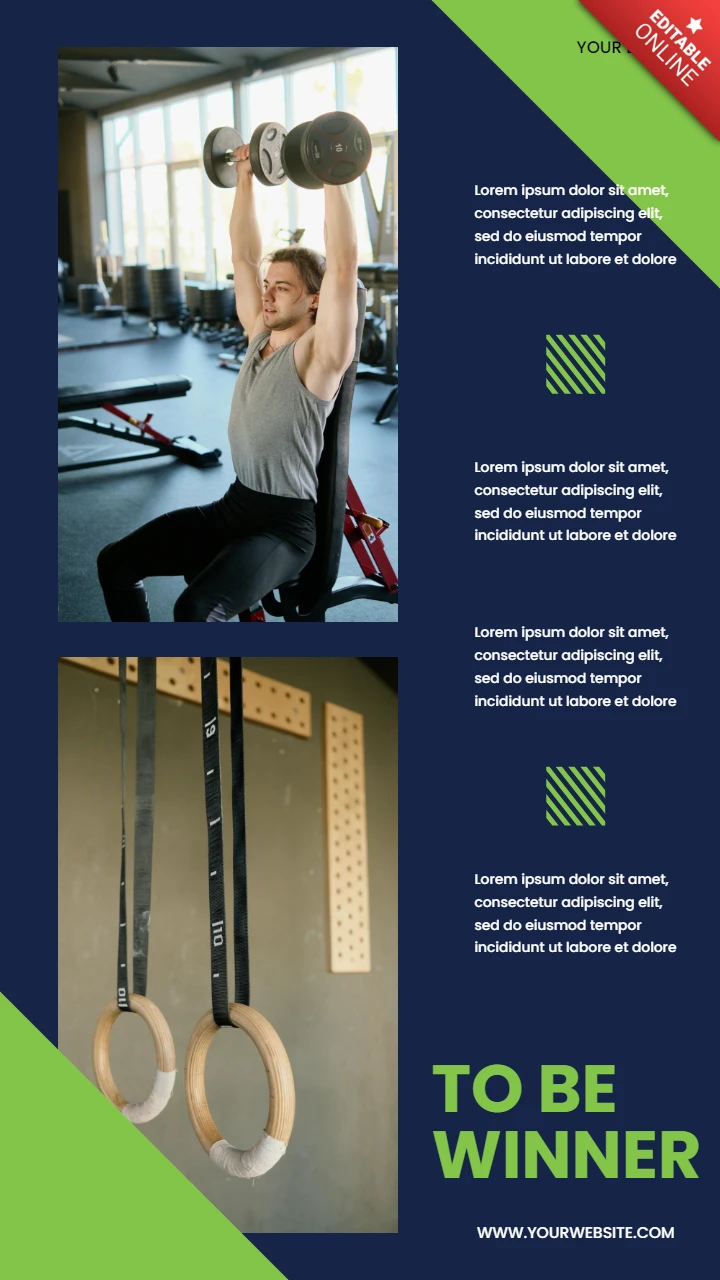 Be Winner Gym Instagram Story Post Design Template