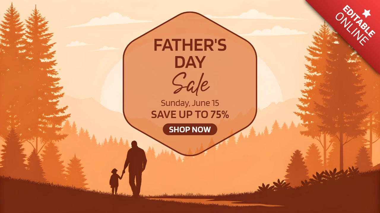 Father's Day Sale Template - Warm Sunset Design for Promotions