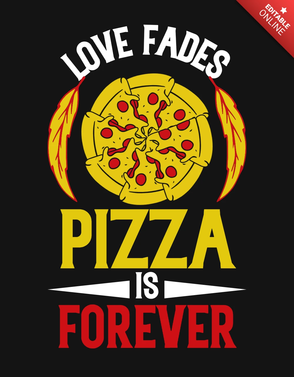 Modello di maglietta Pizza forever