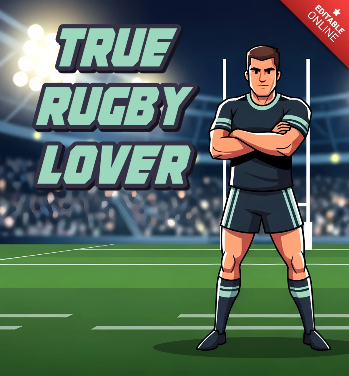 Rugby Lover Design Template for Sports Apparel
