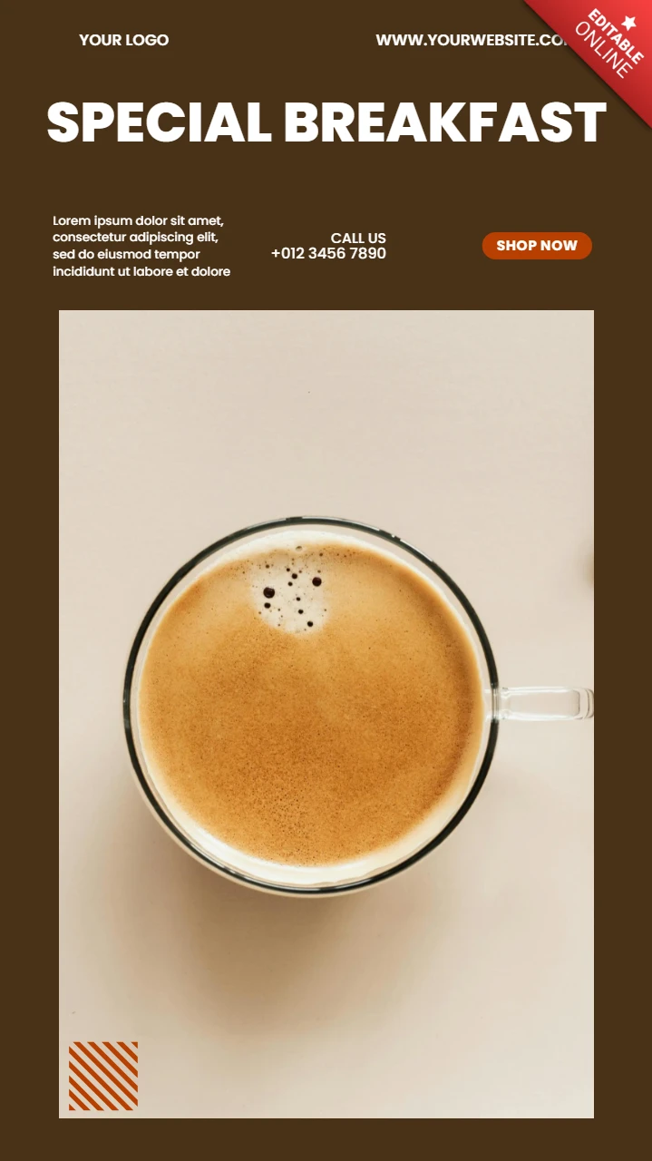 Coffee Shop Promotional Instagram Story Post Design Template
