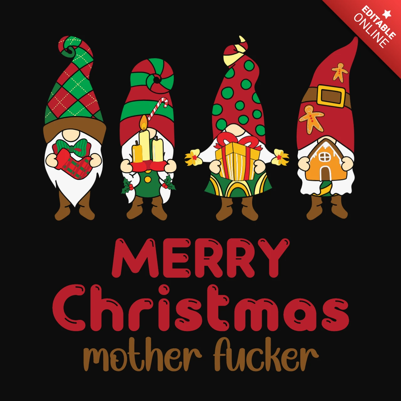 Het leuke ontwerp van de het Kerstwenskaart van de gnomieploeg