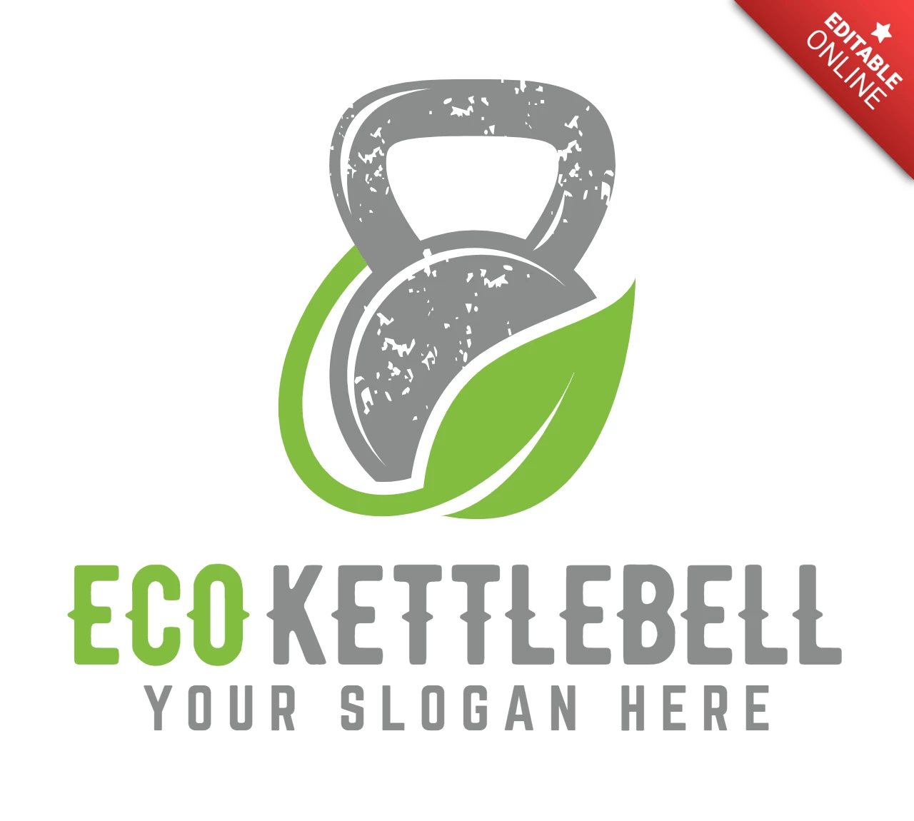 Modèle de conception de logo Eco kettlebell