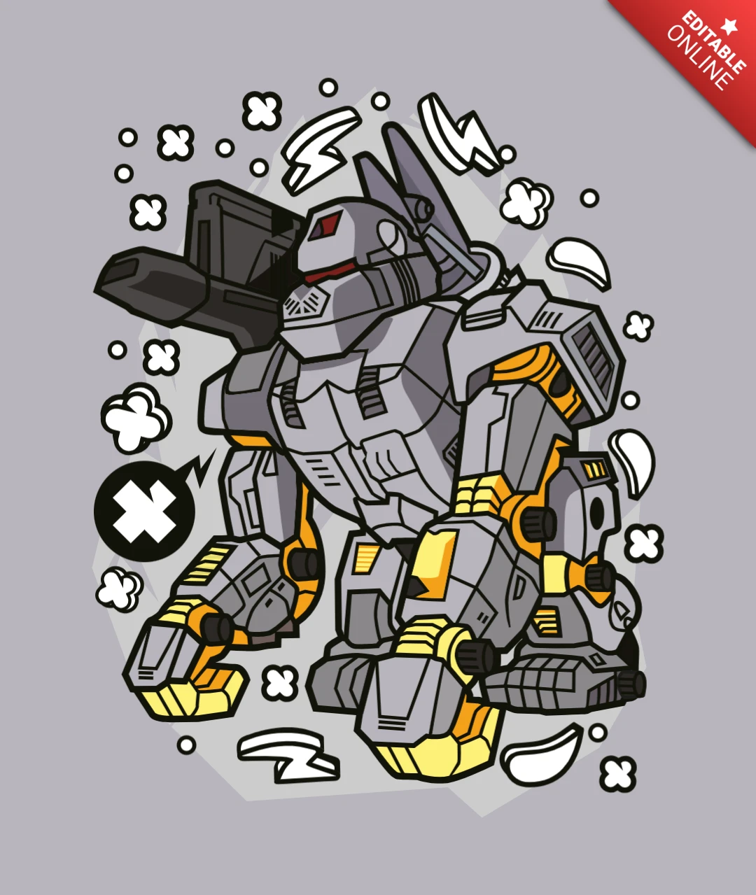 Eisen kong zoid pop kultur t-shirt design vorlage