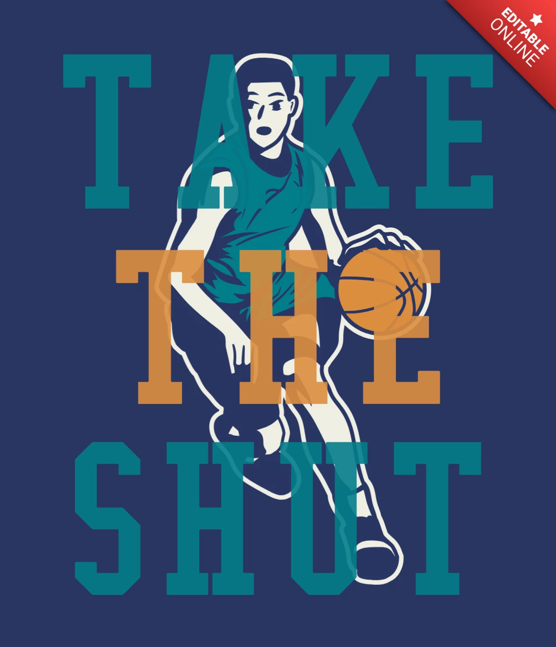 Uomo che gioca a basket modello di design t-shirt vintage