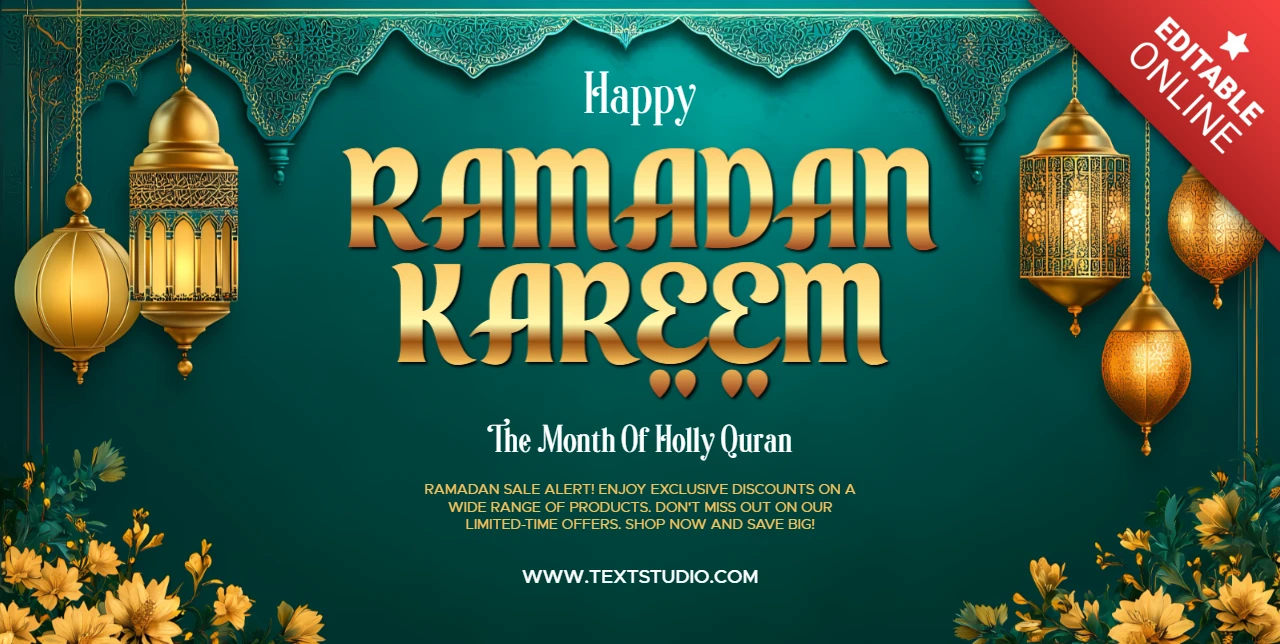 Elegante diseño de plantilla para la celebración del ramadán kareem con farolillos y detalles florales
