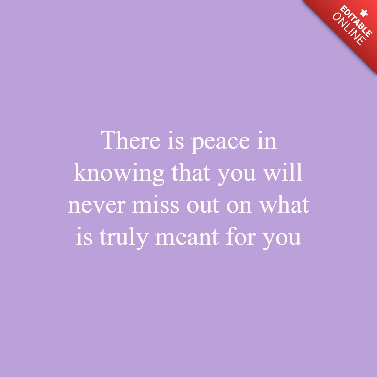 Peace and Timing Quote Instagram Post Design Template