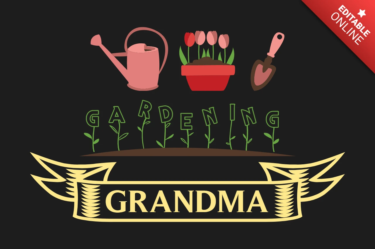 Abuela jardinería plantilla de diseño de camiseta