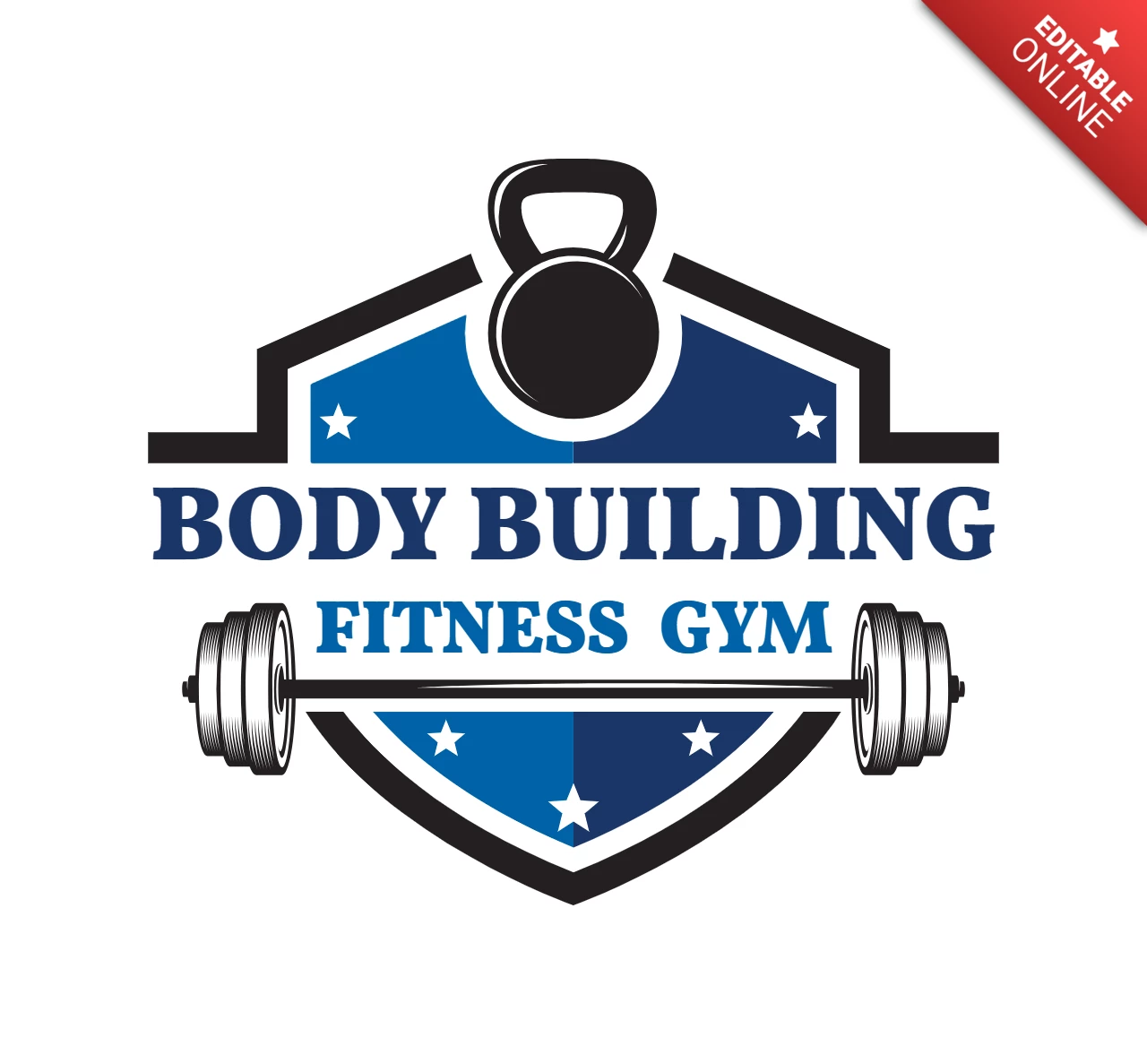Plantilla de diseño de logotipo de gimnasio de musculación
