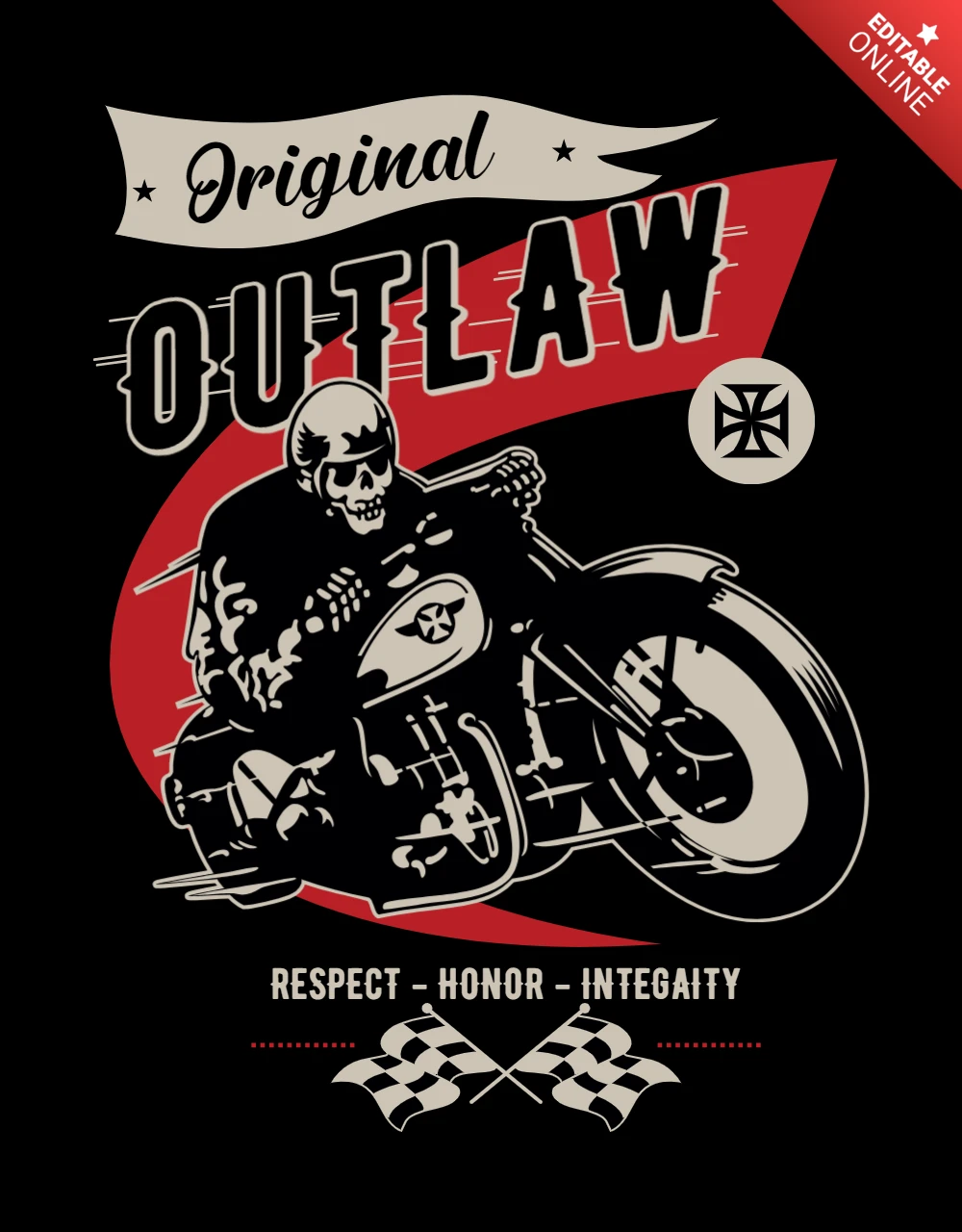 Original Outlaw Vintage T-shirt Design Template