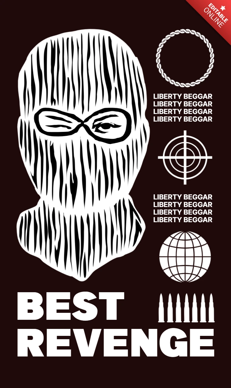 Revenge Themed Graphic Design Template for Apparel