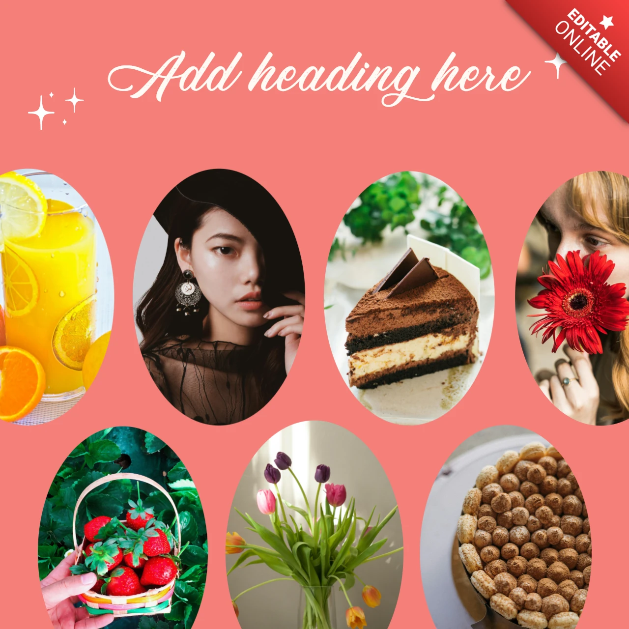 Modello di design per post instagram di collage estetico