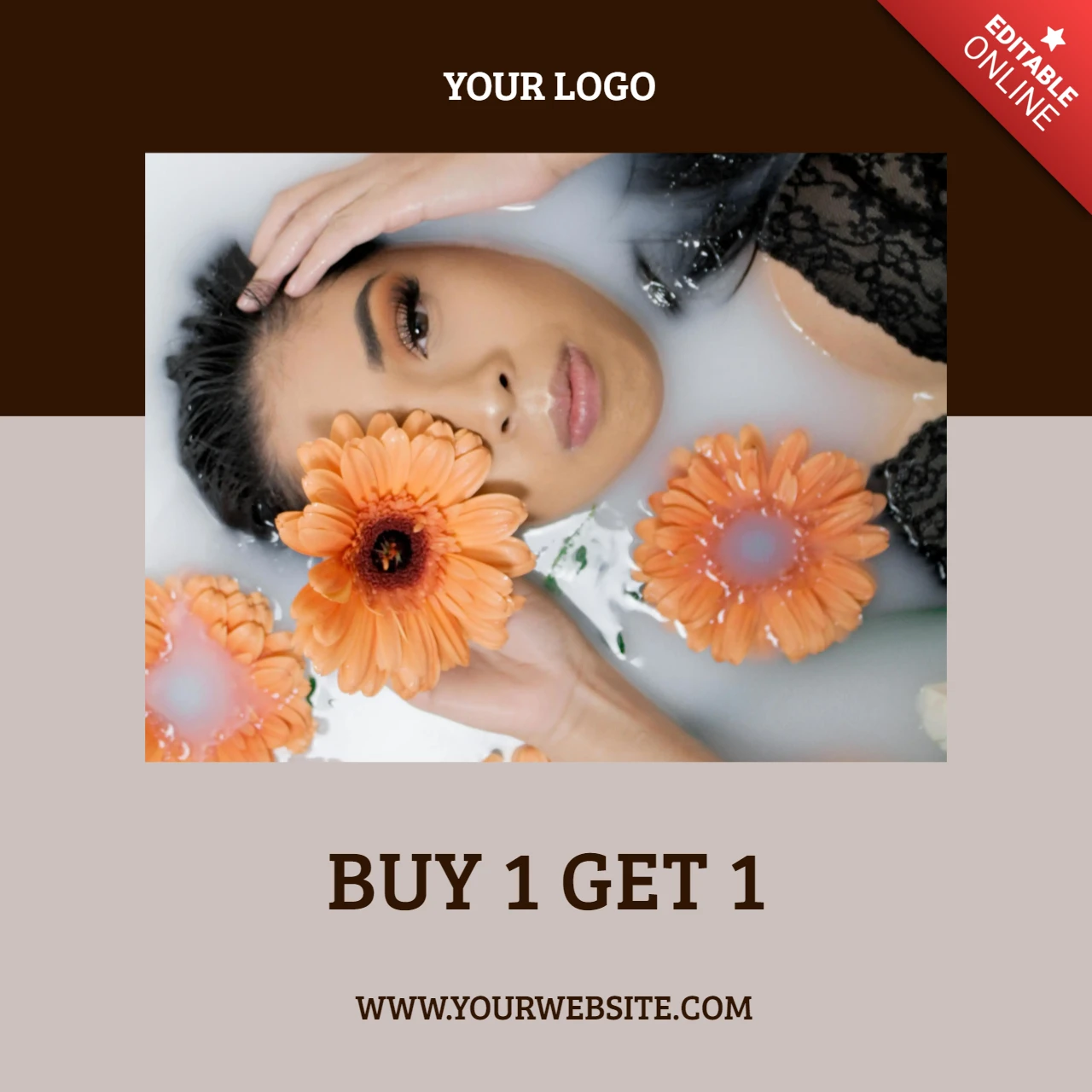 Minimalist Beige Promotional Instagram Post Design Template