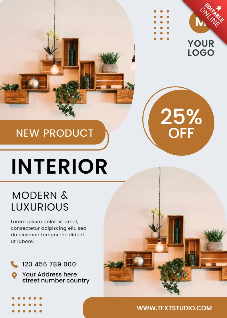 Modern Interior Design Template for Luxurious Home Decor Promotion