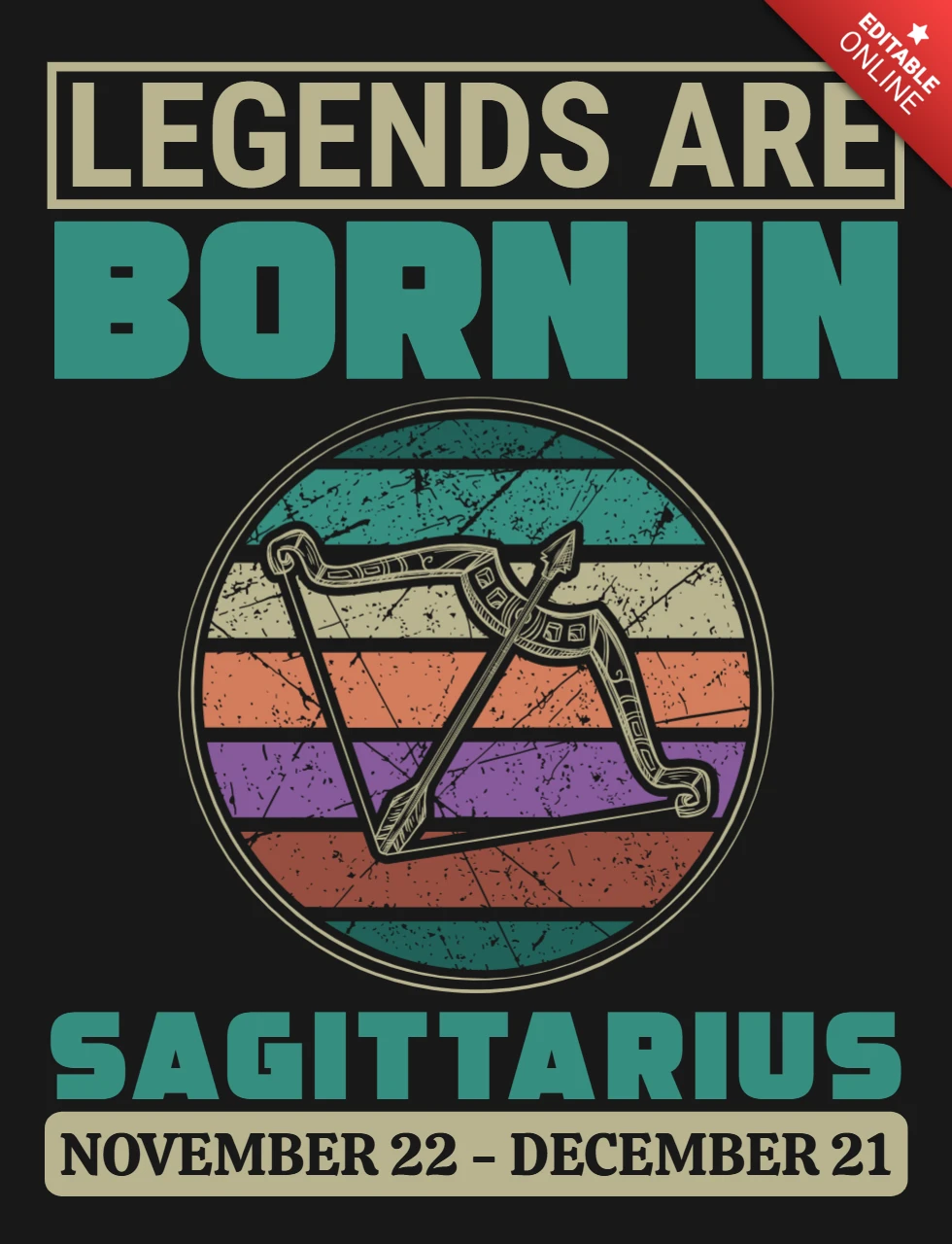 Legend are born in sagittarius zodiac sign t-shirt design template