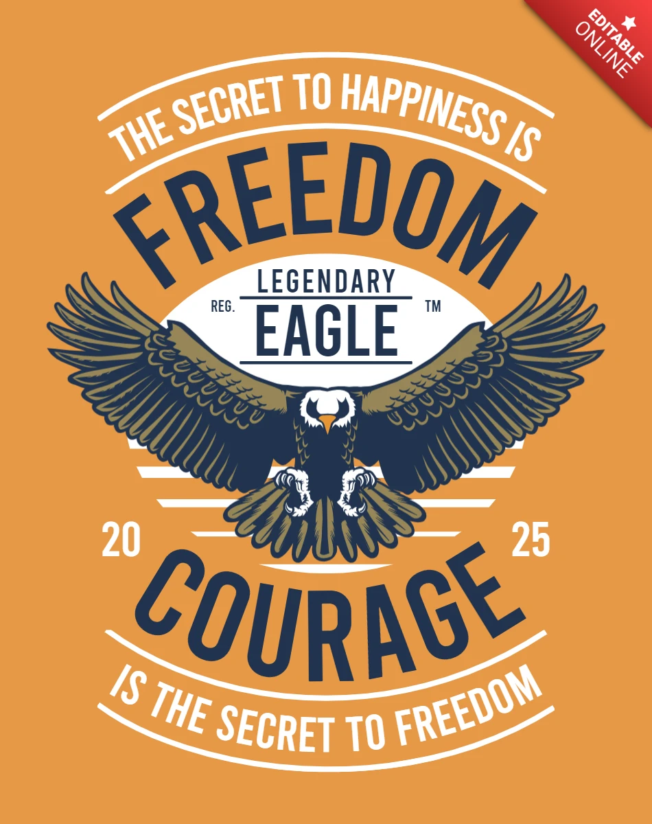 Freedom Legendary Eagle T-shirt Design Template