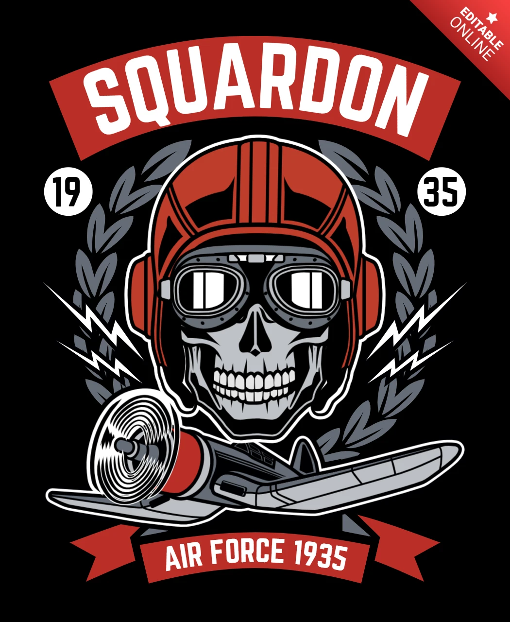 Squadron luchtmacht t-shirt ontwerp sjabloon