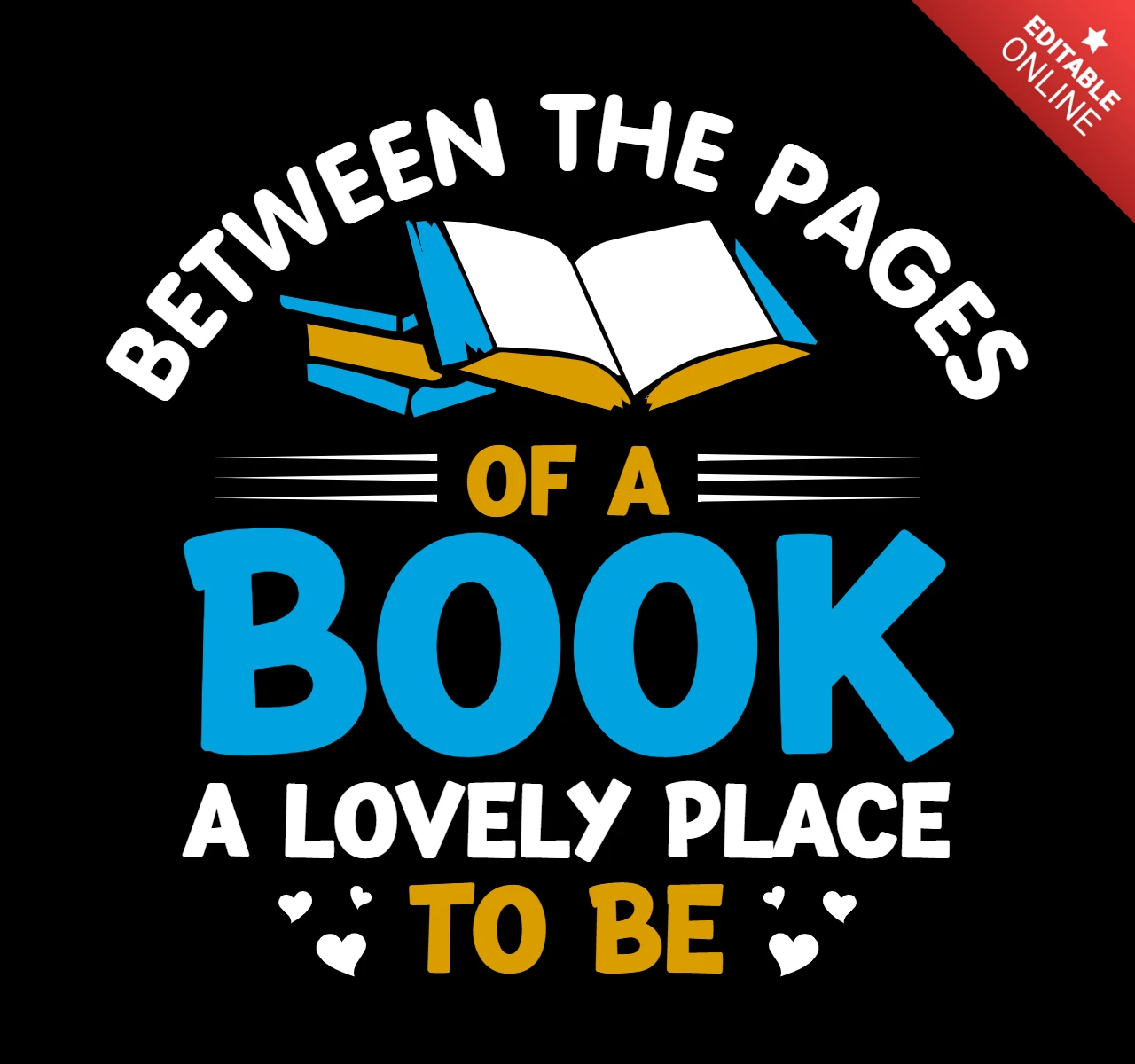 Happy Place Book Lover Quote T-shirt Design Template